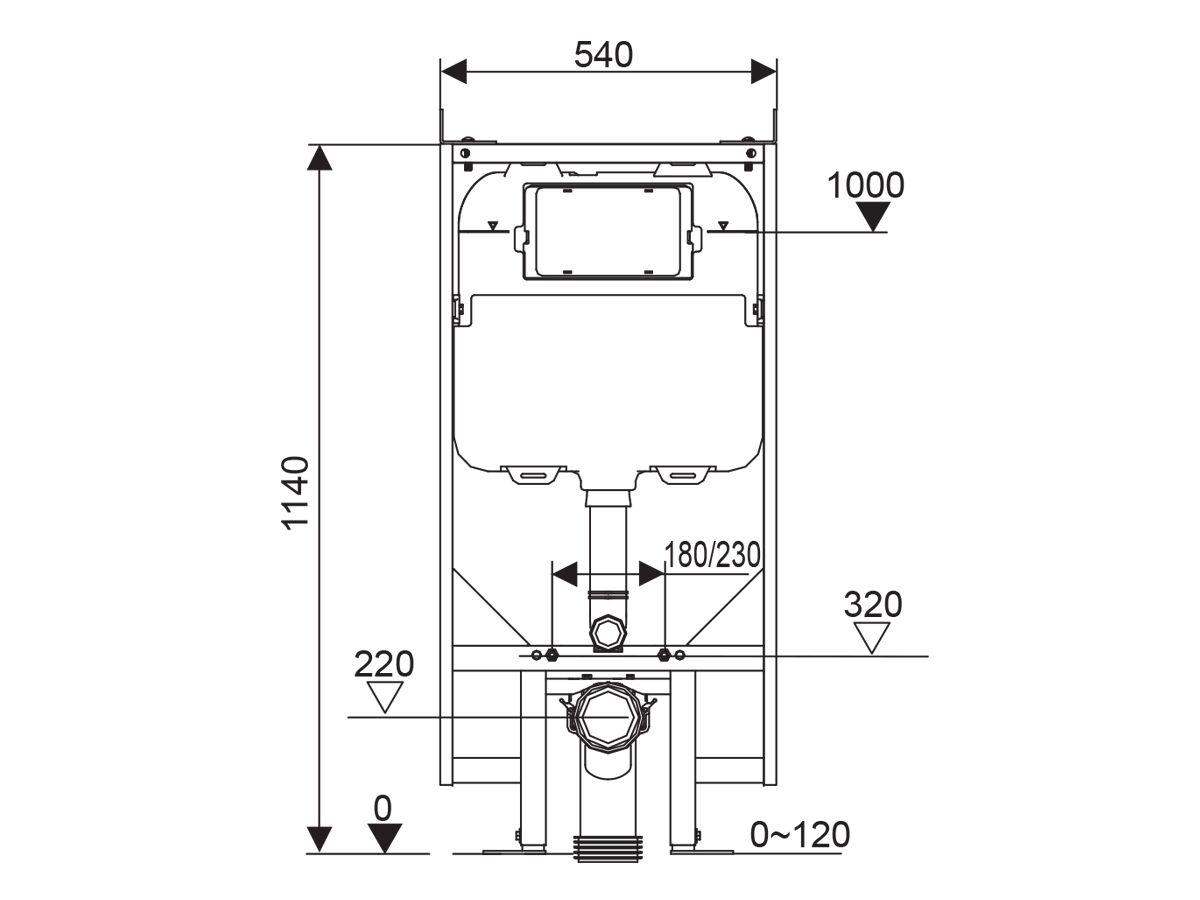 Reece Hideaway+ Inwall Cistern Wall Hung Frame (4 Star)