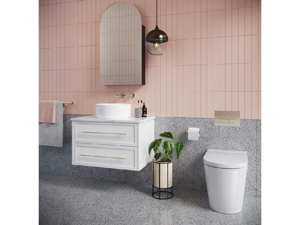 Reece Hideaway+ Rectangle Button/Plate Inwall Metal Brushed Nickel