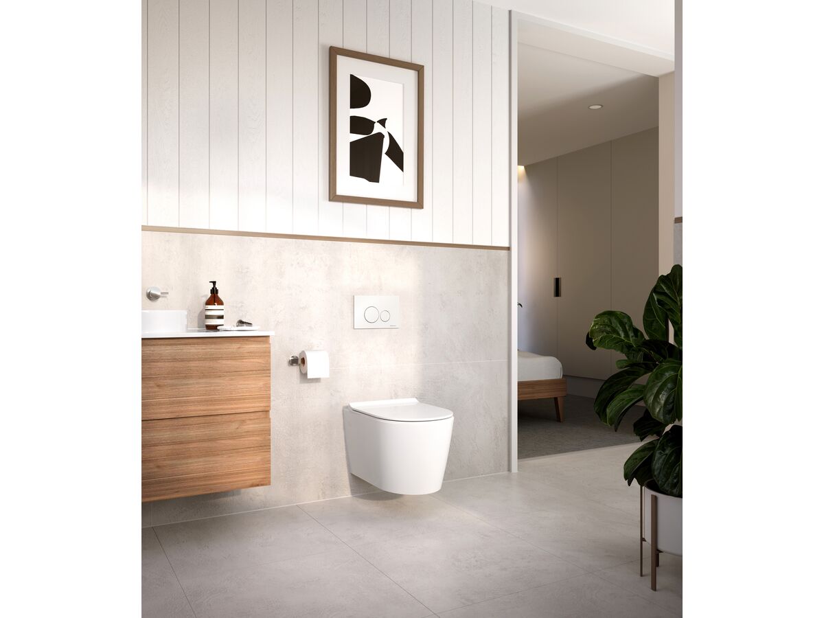 Reece Hideaway+ Round Button/Plate Inwall ABS Gloss White