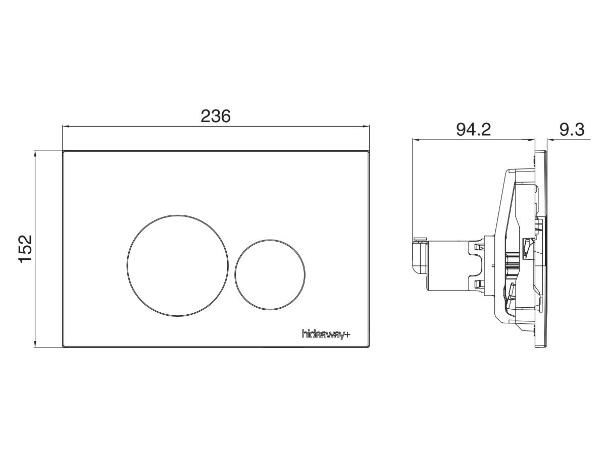 Reece Hideaway+ Round Button/Plate Inwall ABS Gloss White