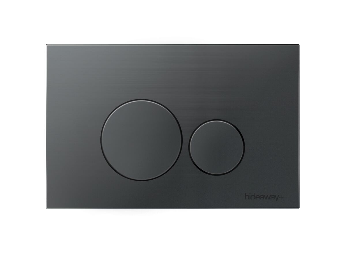 reece Hideaway+ Round Button/Plate Inwall Metal Brushed Gunmetal