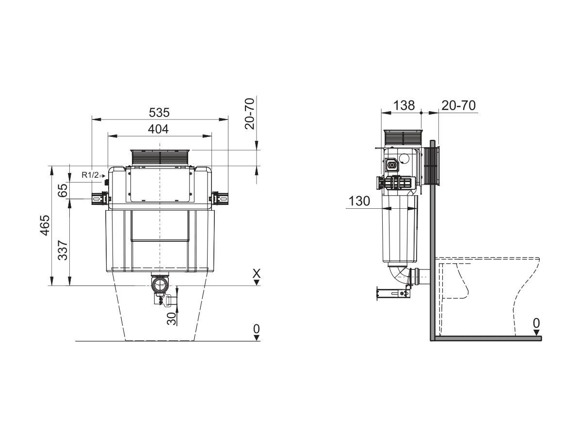 Reece Hideaway+ Undercounter Cistern Back To Wall (4 Star)