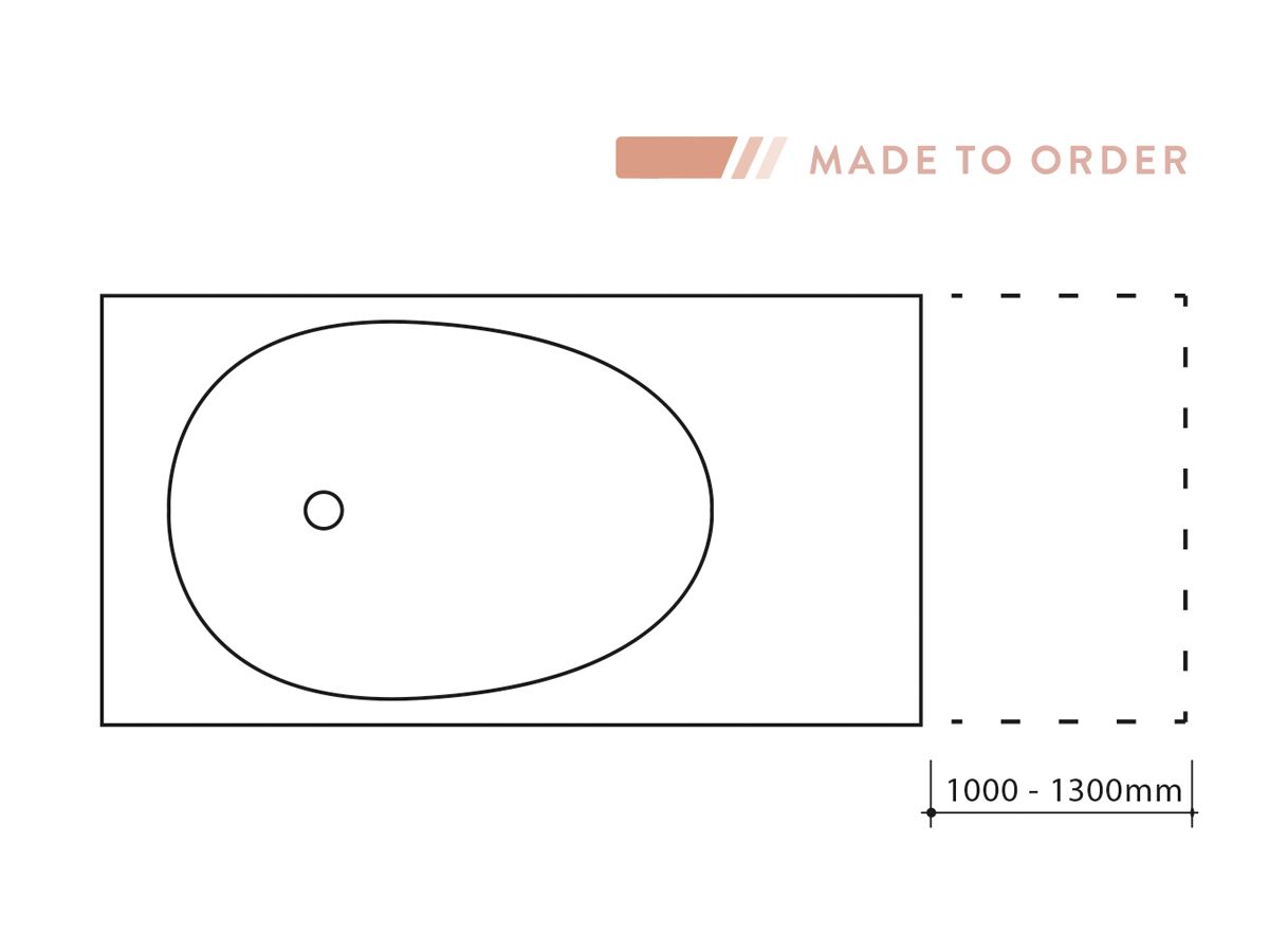 Reece ISSY Glide 1000mm - 1300mm Custom Wall Hung Vanity Unit Single Bowl 2 Drawers White
