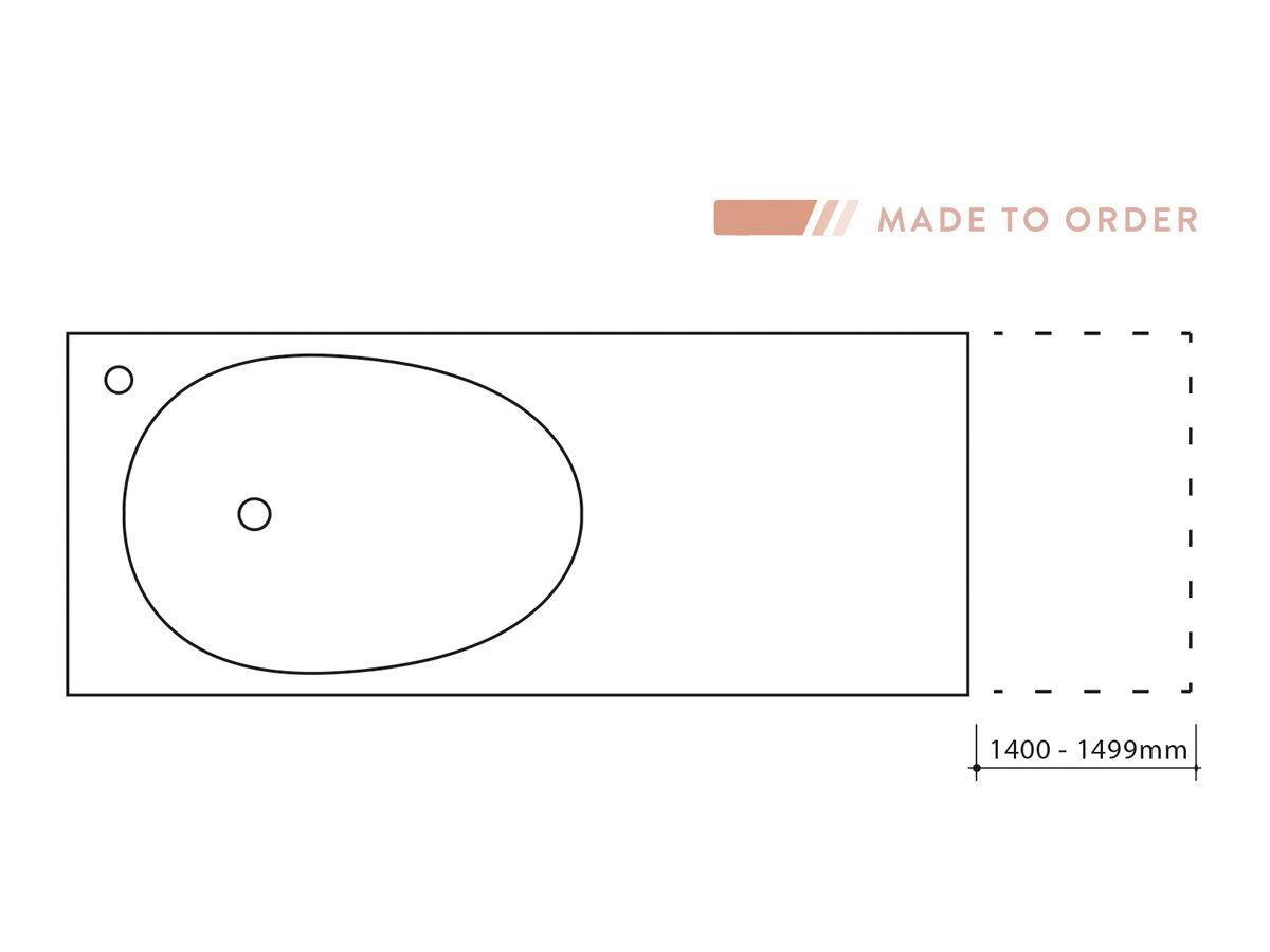 Reece ISSY Glide 1400mm - 1499mm Custom Wall Hung Vanity Unit Single Bowl 2 Drawers White