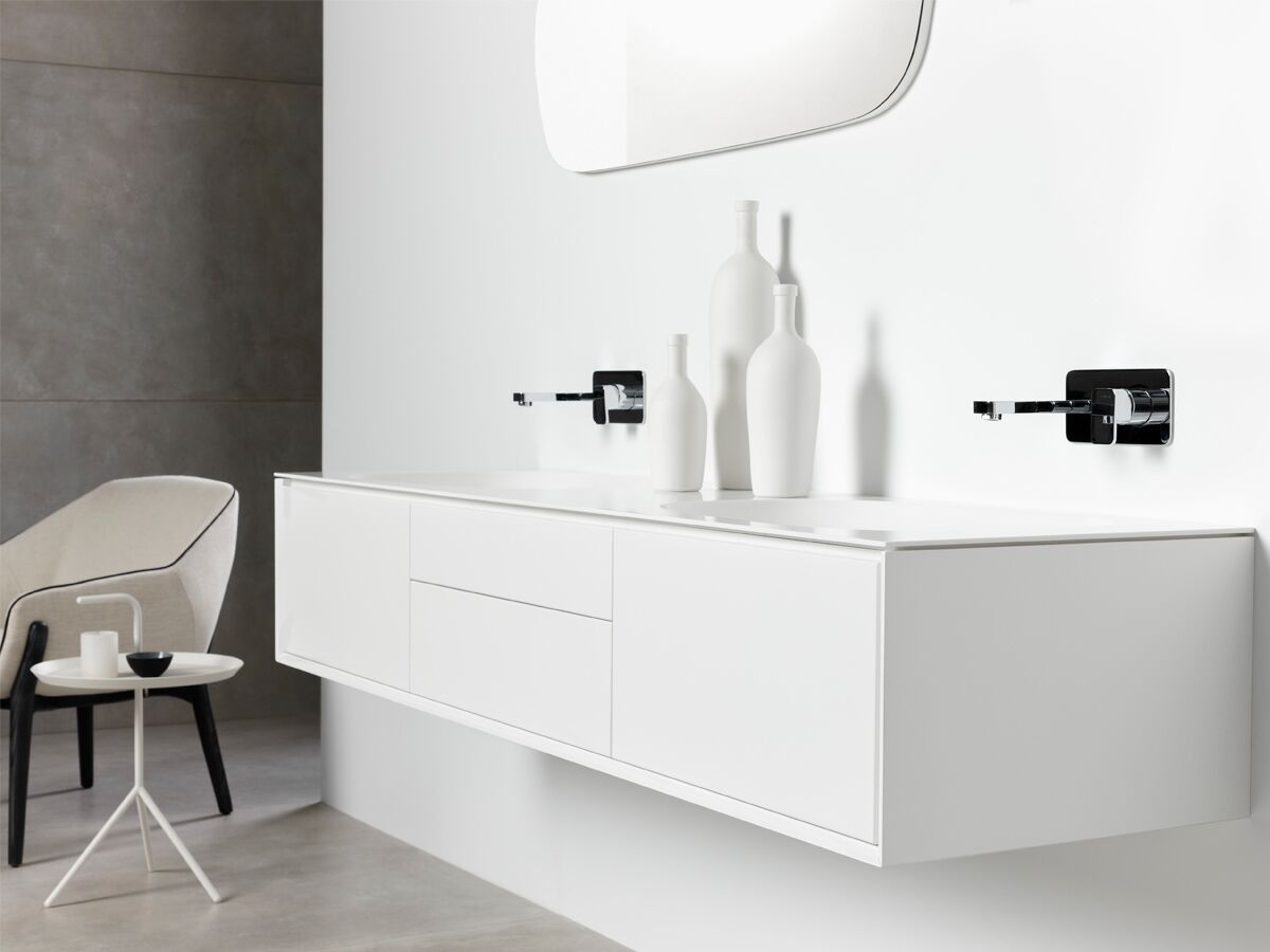 Reece ISSY Glide 1751mm - 2000mm Custom Wall Hung Vanity Unit Double Bowl 4 Drawers White