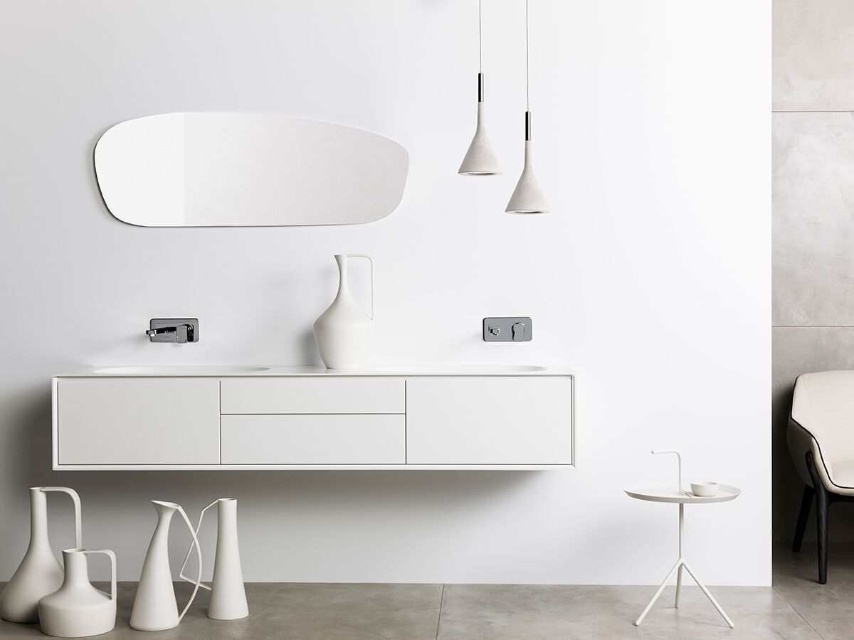 Reece ISSY Glide 1751mm - 2000mm Custom Wall Hung Vanity Unit Double Bowl 4 Drawers White