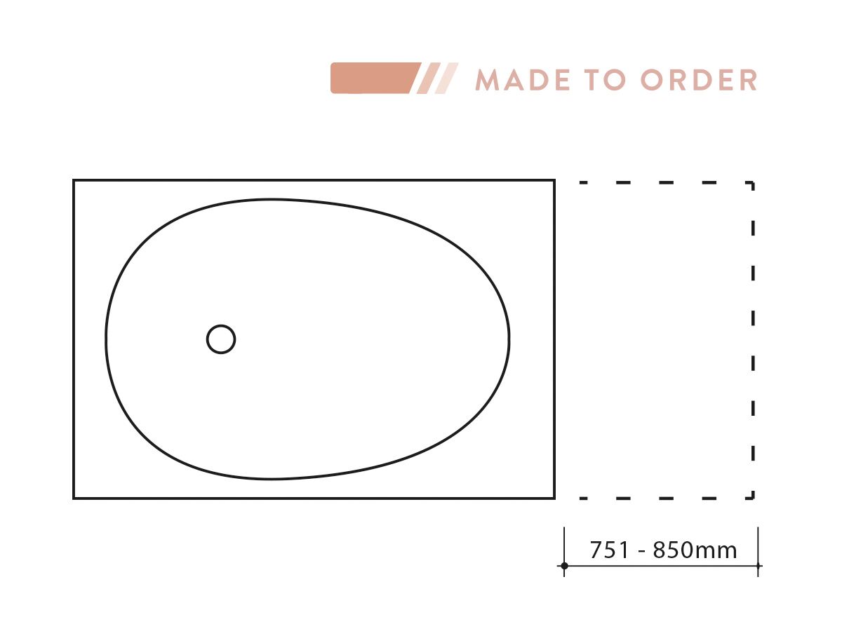 Reece ISSY Glide 751mm - 850mm Custom Wall Hung Vanity Unit Single Bowl 1 Drawer White