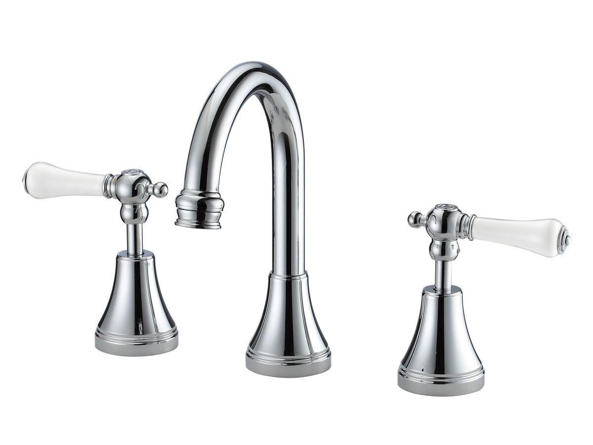 reece Kado Era Basin Set Swivel Lever Porcelain Handle Chrome (5 Star)