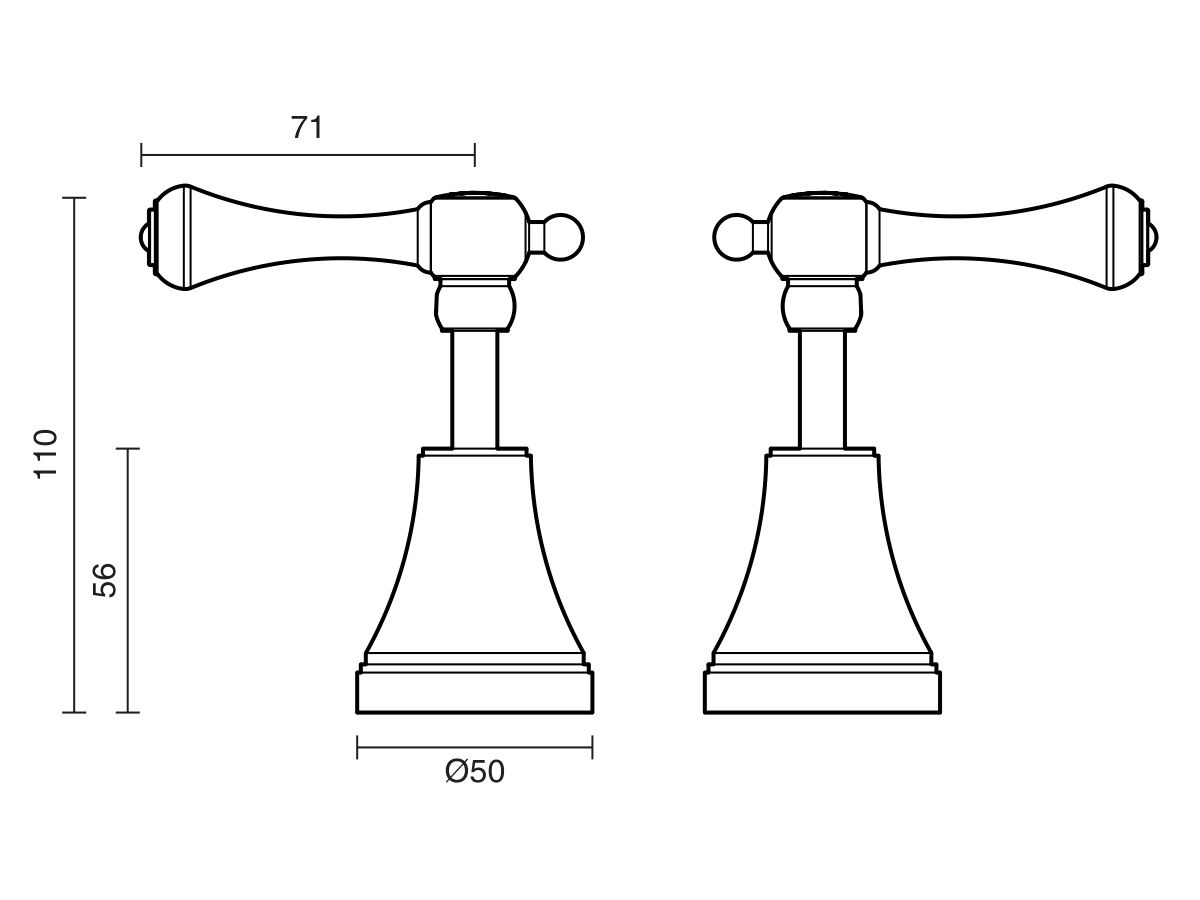 Reece Kado Era Basin Top Assemblies Lever Handle Chrome