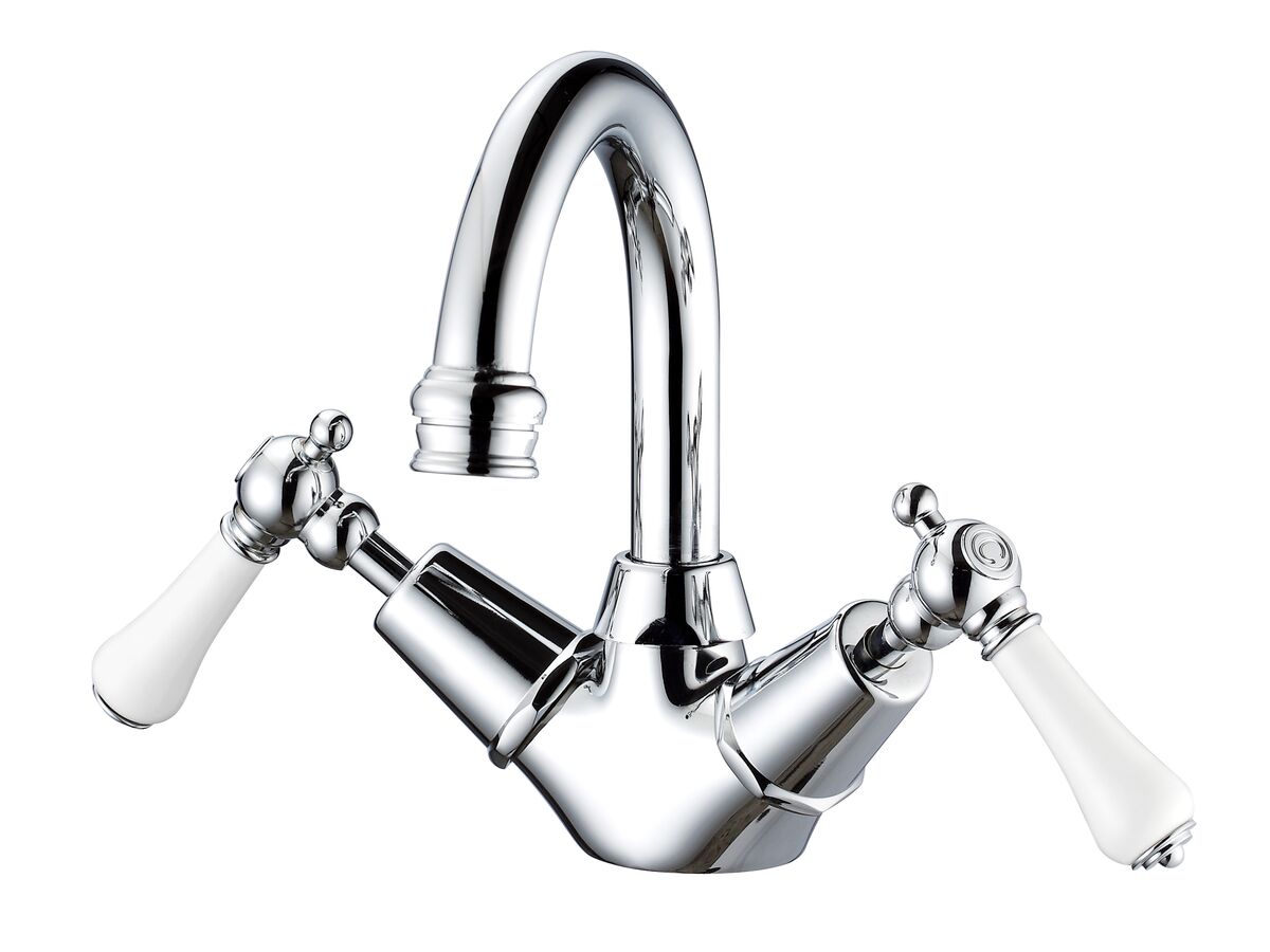 reece Kado Era Basin Twinner Lever Porcelain Handle Chrome (5 Star)