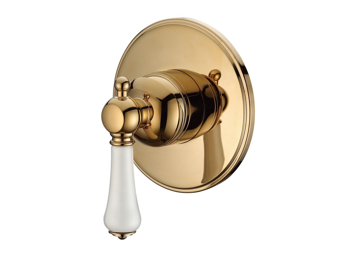 reece Kado Era Shower Mixer Porcelain Handle Brass Gold