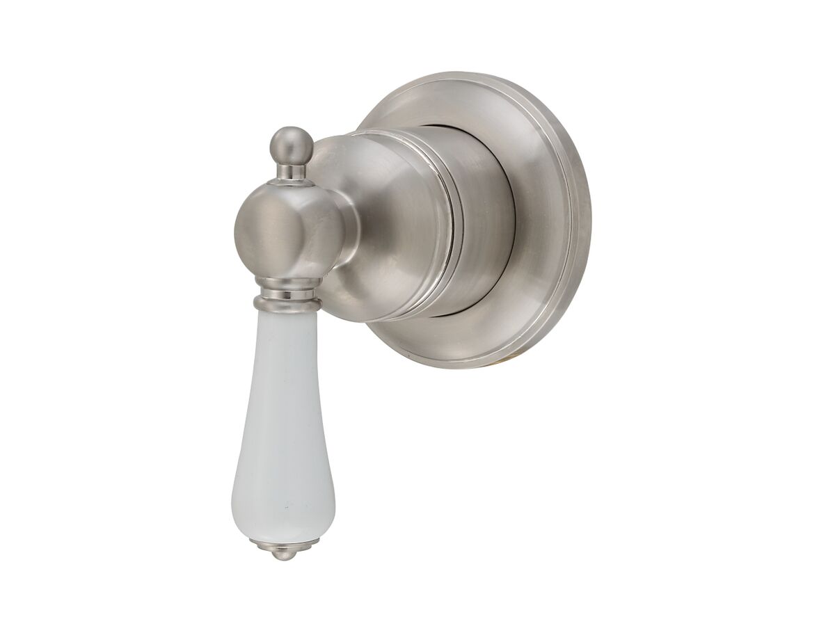 reece Kado Era Shower Mixer Slim Porcelain Handle Brushed Nickel