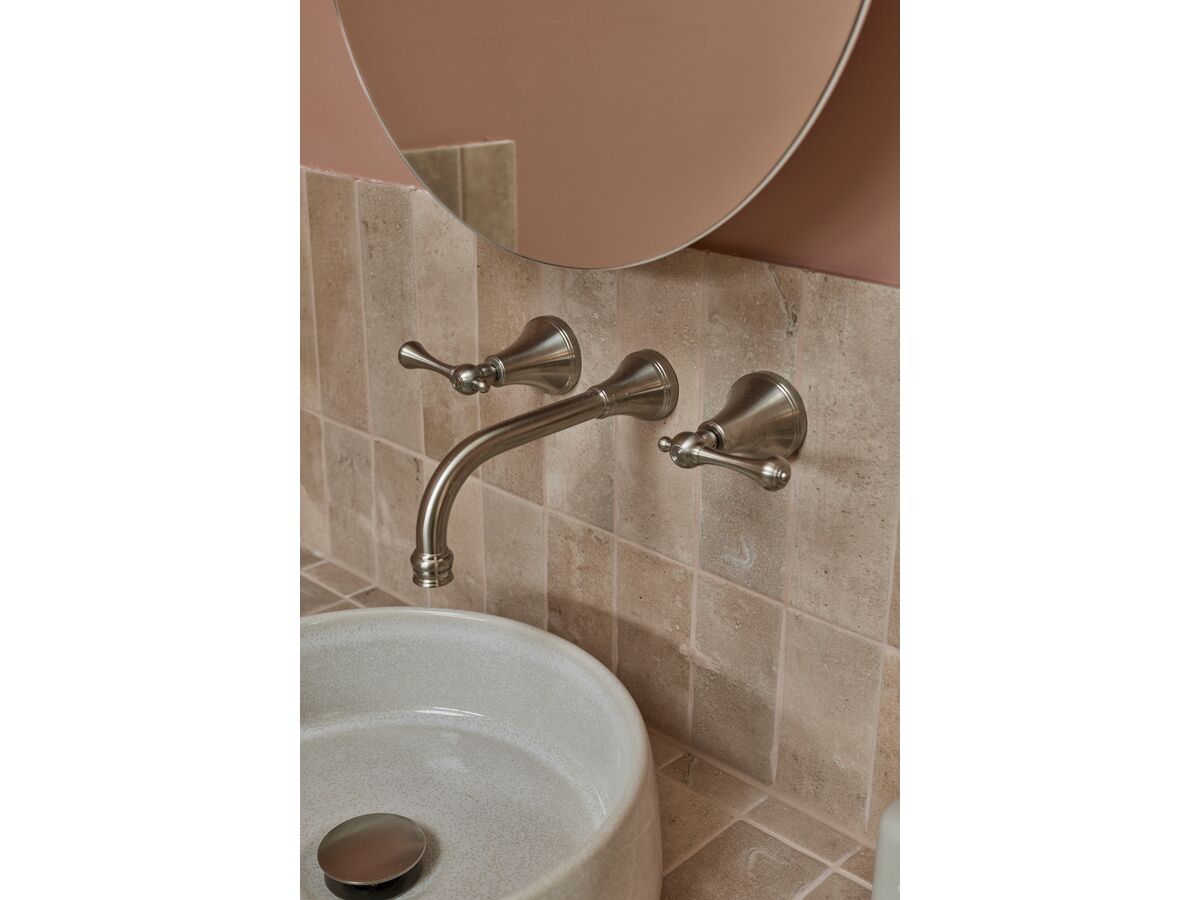 Reece Kado Era Wall Basin Outlet 200mm Brushed Nickel (5 Star)