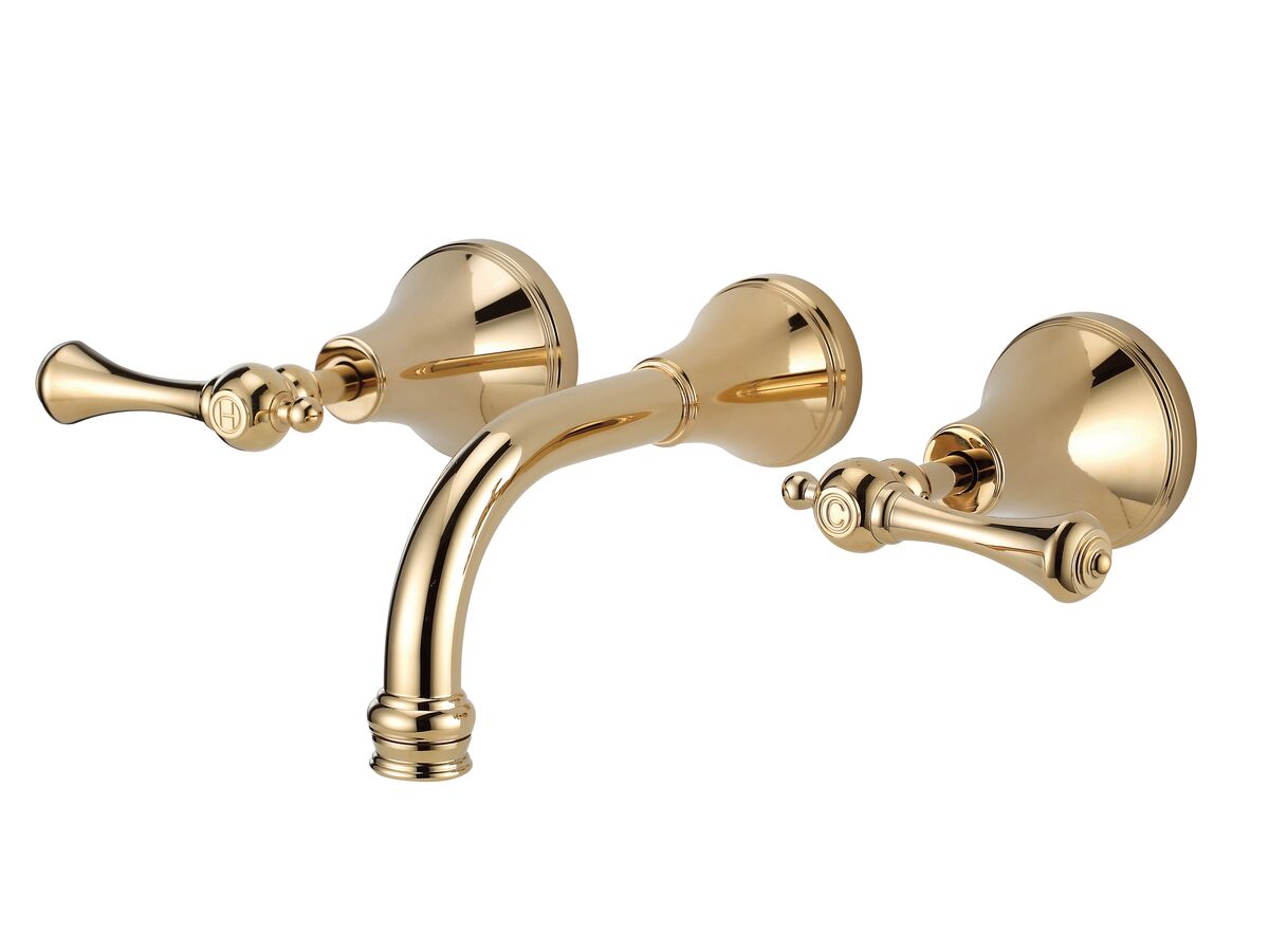 reece Kado Era Wall Basin Set 150mm Lever Handle Brass Gold (5 Star)