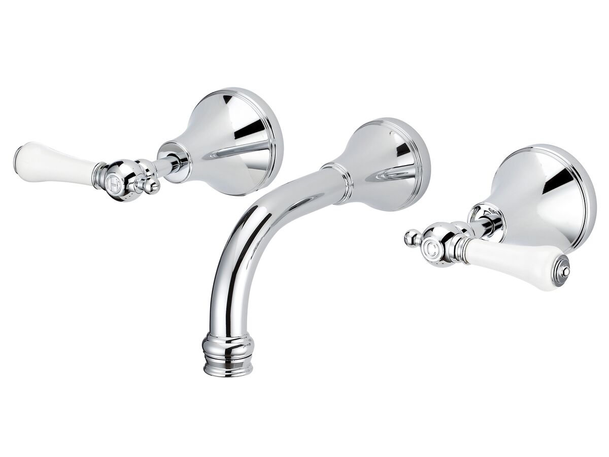 reece Kado Era Wall Basin Set 150mm Lever Porcelain Handle Chrome (5 Star)