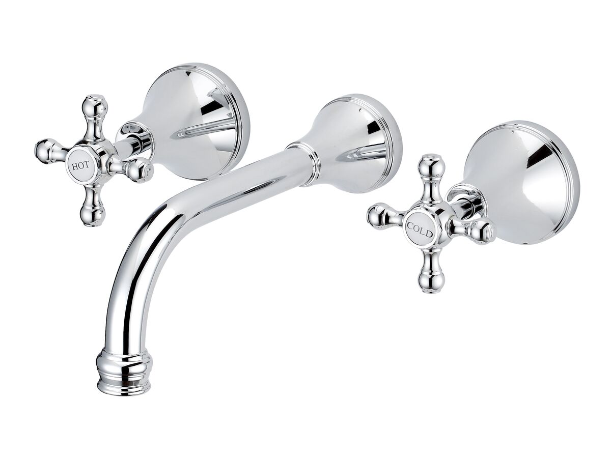 reece Kado Era Wall Basin Set 200mm Cross Handles Chrome (5 Star)
