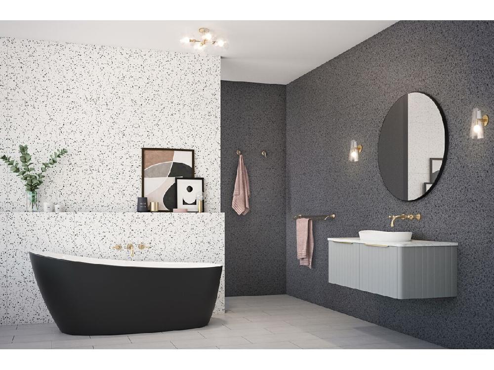 Reece Kado Era Wall Basin Set 200mm Lever Handle Brass Gold (5 Star)