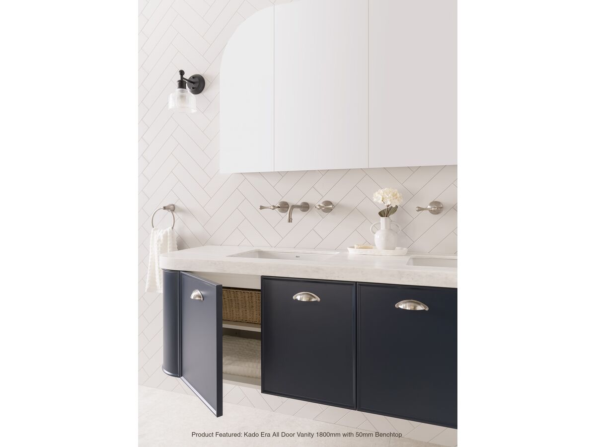 Reece Kado Era Wall Basin Set 200mm Lever Handle Brushed Nickel (5 Star)