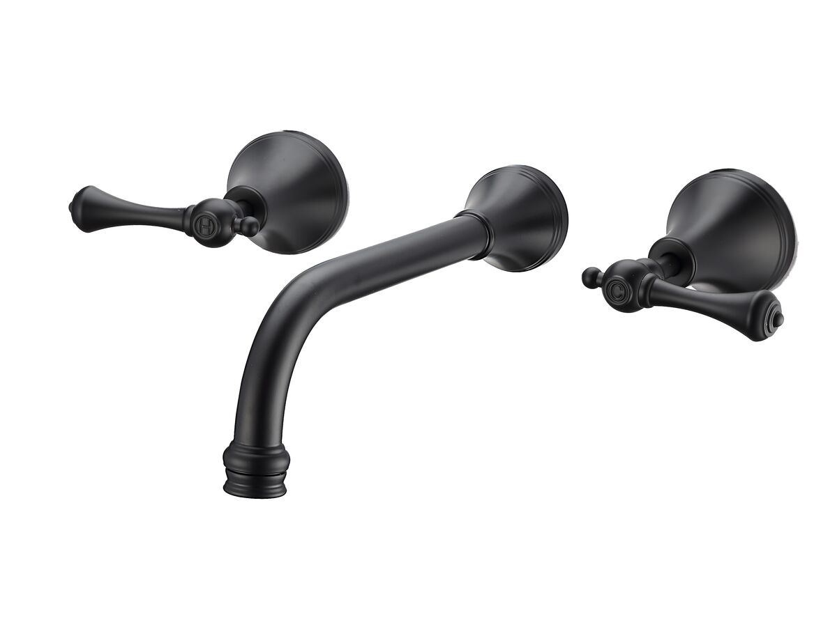 reece Kado Era Wall Basin Set 200mm Lever Handle Matte Black (5 Star)