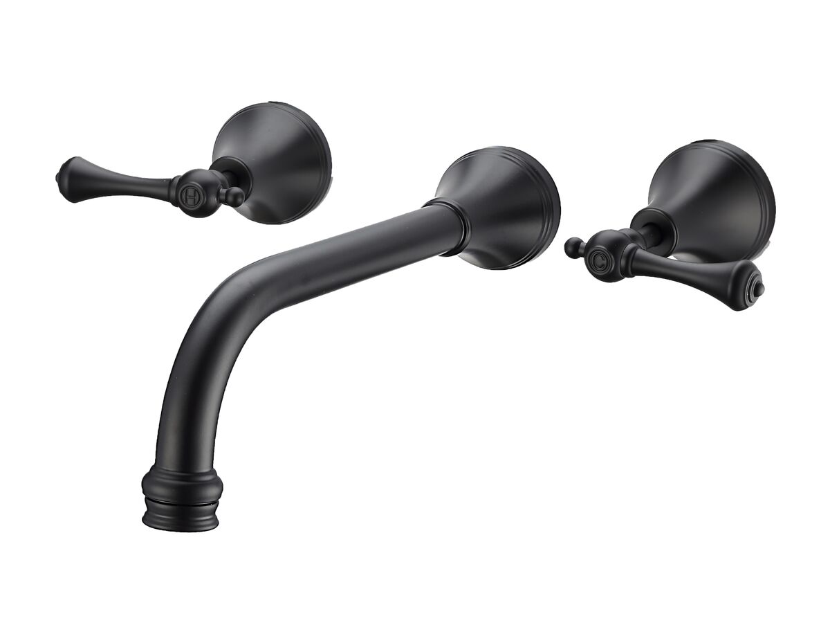 reece Kado Era Wall Basin Set 250mm Lever Handle Matte Black (5 Star)