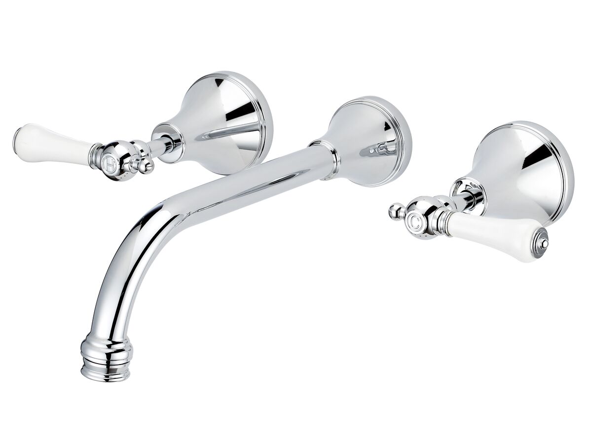 reece Kado Era Wall Basin Set 250mm Lever Porcelain Handle Chrome (5 Star)