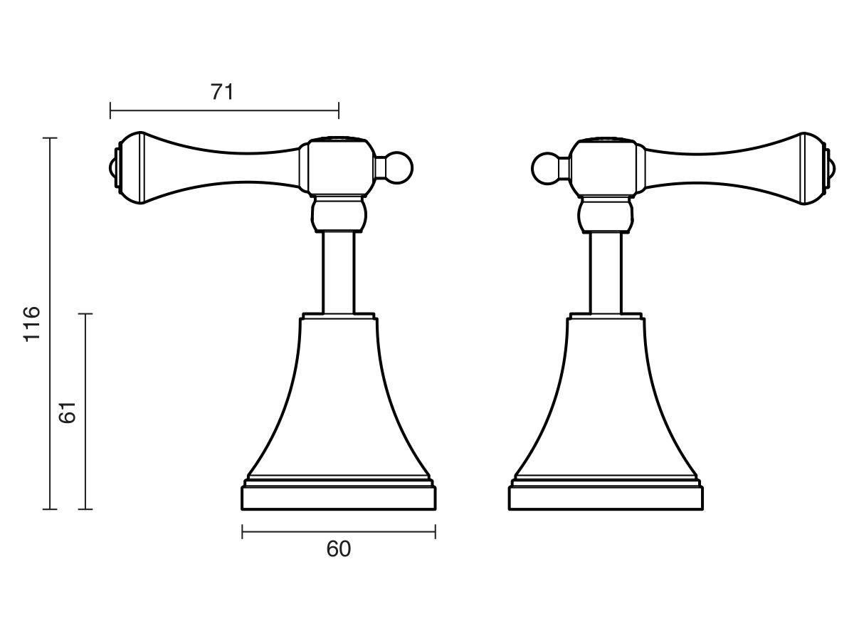 Reece Kado Era Wall Top Assemblies Lever Handle Chrome