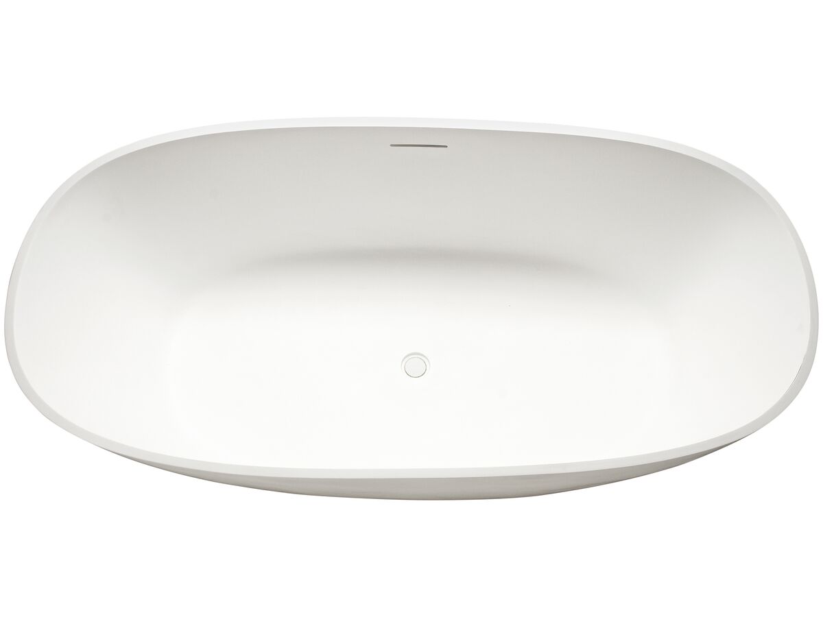 Reece Kado Lussi Cast Solid Surface Freestanding Bath With Plug & Waste 1700mm White