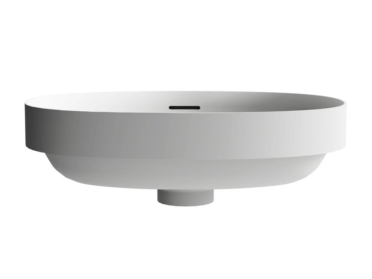Reece Kado Lussi Thin Edge Oval Semi Inset Basin With Solid Surface Plug And Waste 500mm