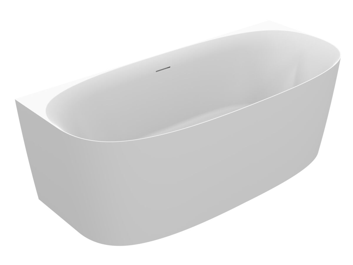 reece Kado Lux Back to Wall Bath 1700mm x 750mm x 580mm with Overflow Matte White