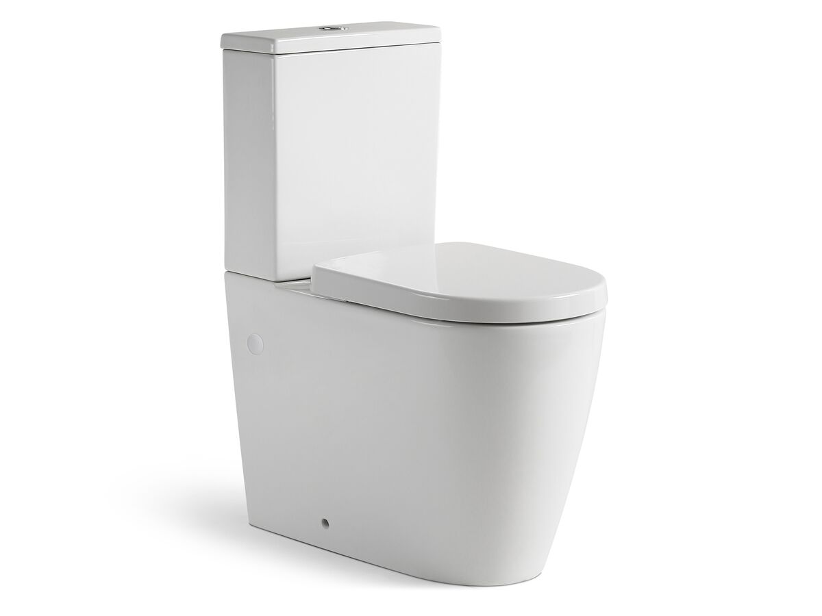 reece Kado Lux Close Coupled Back to Wall Rimless Plus Overheight Bottom Inlet Toilet Suite with Soft Close Quick Release Seat White (4 Star)