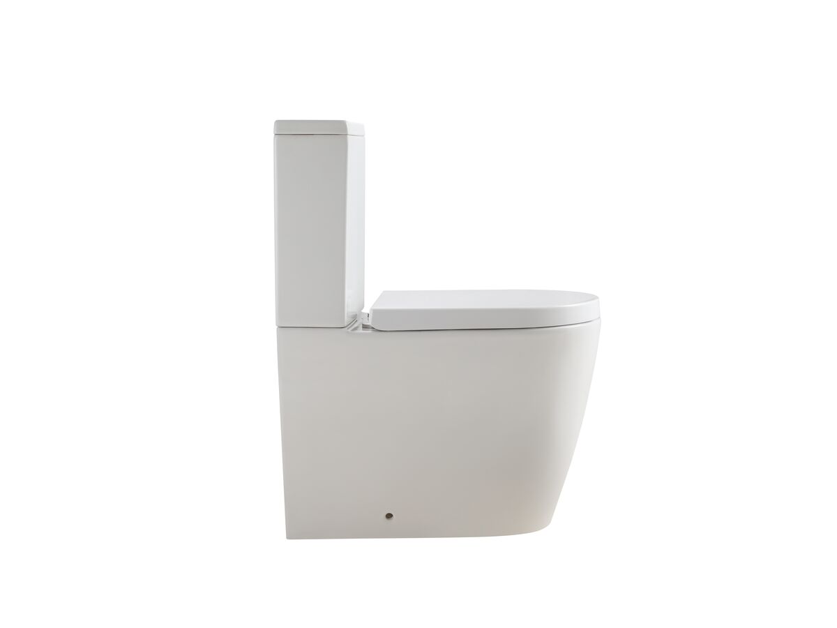 Reece Kado Lux Close Coupled Back To Wall Rimless Plus Overheight Back Inlet Toilet Suite With Soft Close Quick Release Seat White (4 Star)
