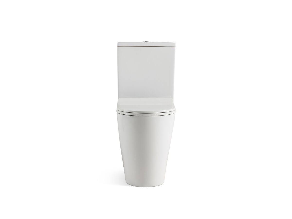 Reece Kado Lux Close Coupled Back To Wall Rimless Plus Overheight Back Inlet Toilet Suite With Thin Soft Close Quick Release Seat White (4 Star)