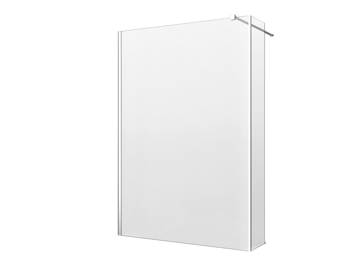 reece Kado Lux Fixed Shower Screen Panel with Side Panel and Wall Support 1400mm Chrome
