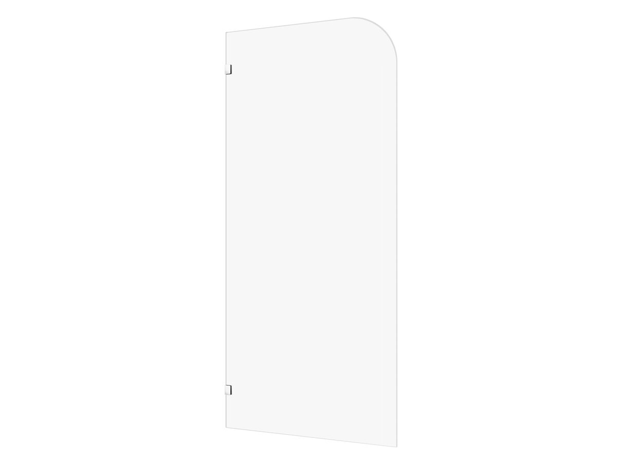 reece Kado Lux Frameless Curved Panel with Wall Clips Clear Glass 1000mm Chrome