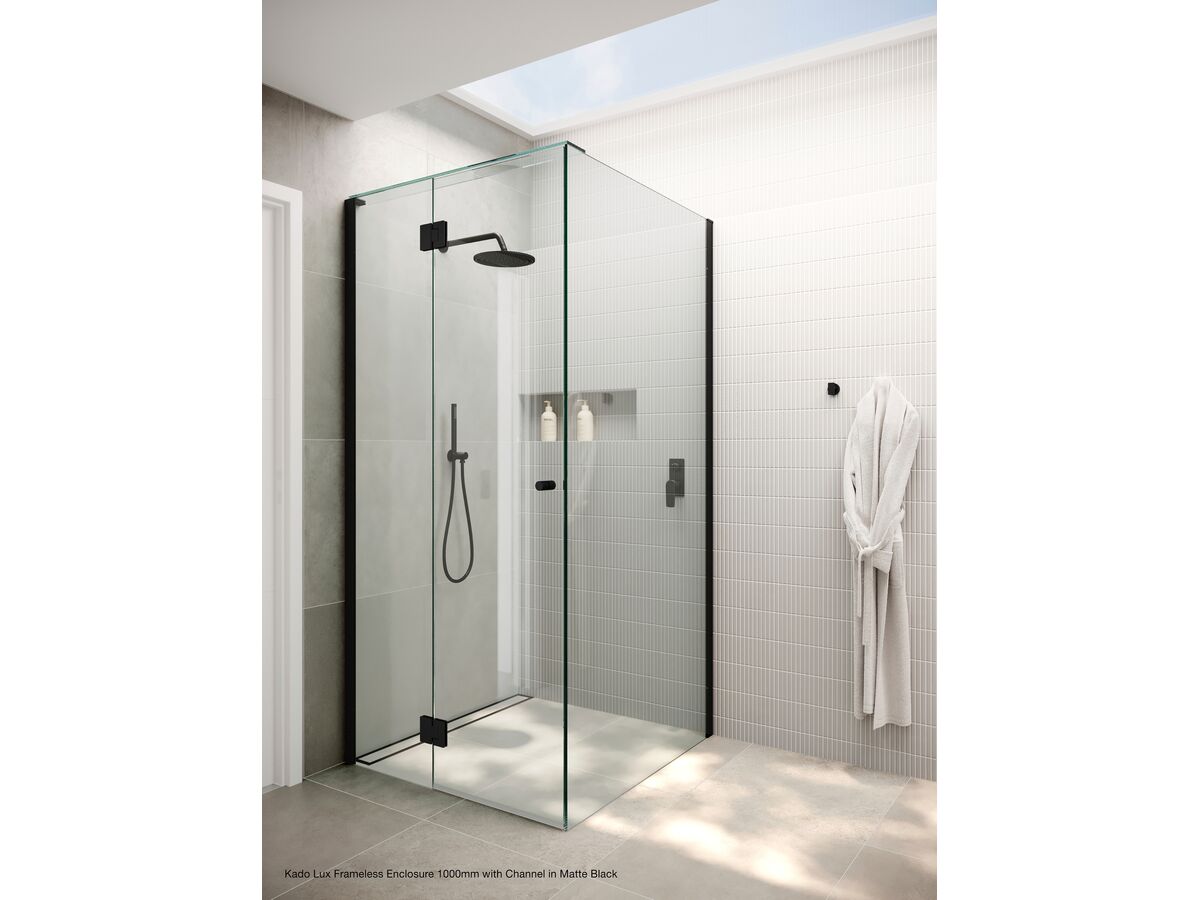Reece Kado Lux Frameless Enclosure With Wall Channel 900 X 900mm Brushed Nickel