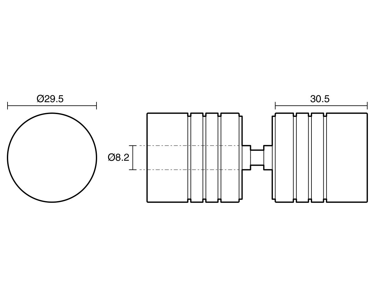 Reece Kado Lux Frameless Shower Screen Door Knob Chrome