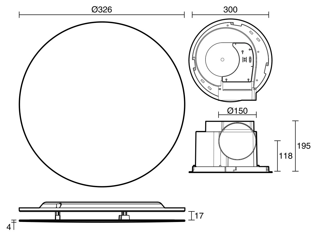 Reece Kado Lux HiFlow 250 Exhaust Fan Round Matte White