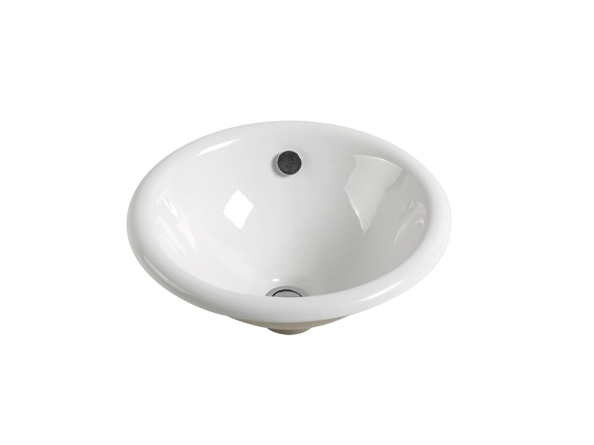 reece Kado Lux Vanity Basin 400mm White No Taphole with Overflow