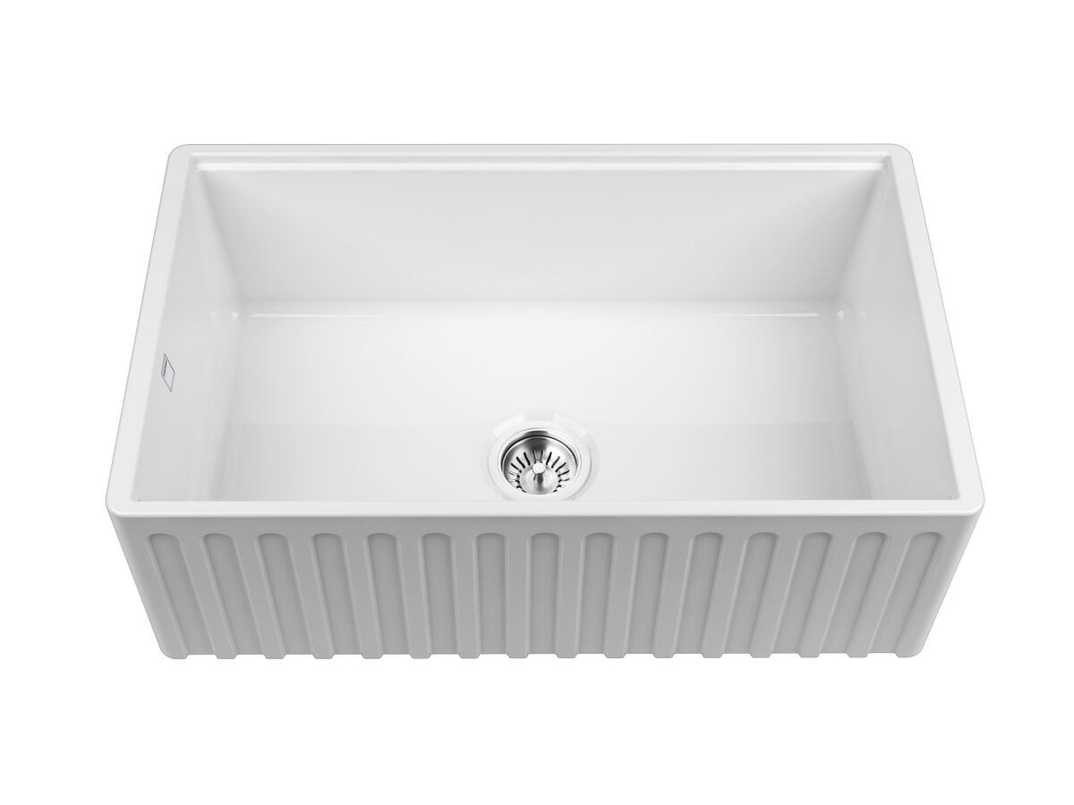 reece Memo Harper Single Bowl Butler Sink 760mm Fireclay White