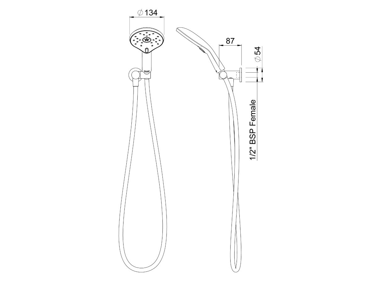 Reece Methven Escape MK3 Satinjet Handshower With Water Inlet Wall Bracket Chrome (3 Star)