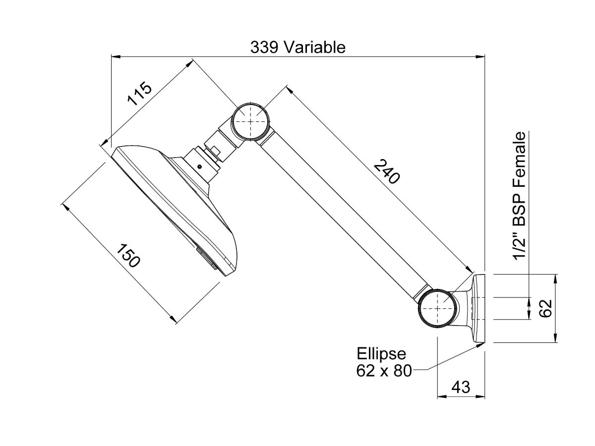 Reece Methven Escape MK3 Satinjet Hi Rise Shower Chrome (3 Star)