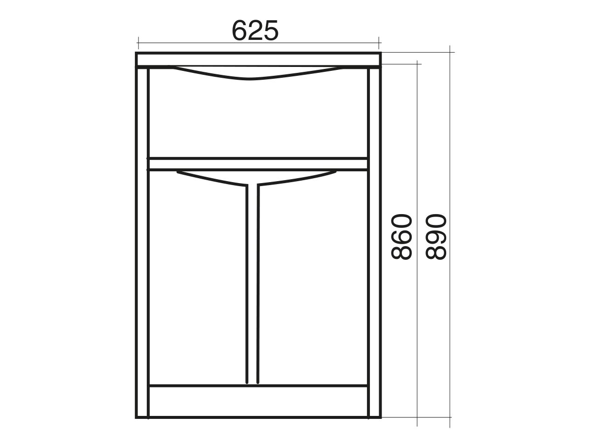 Reece Milena Contour Laundry Trough & Cabinet 45L Stainless Steel Bowl Polymer Cabinet White