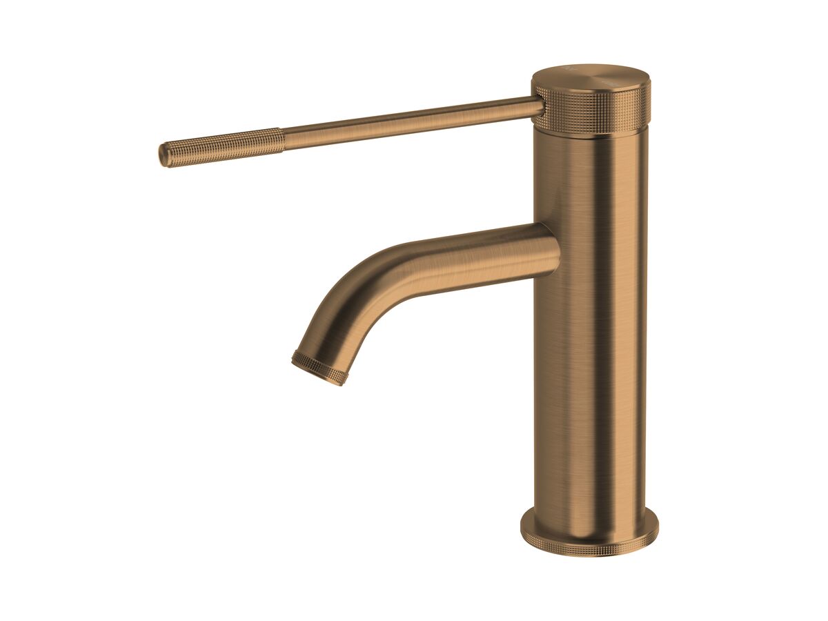 reece Milli Etch Basin Mixer Tap with Extended Lever Brushed Bronze (6 Star) Lead Free