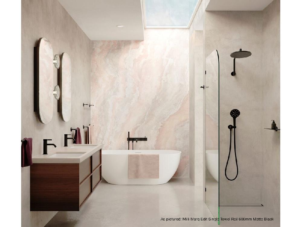 Reece Milli Etch Bath Mixer Tap System With Handshower Matte Black (3 Star)