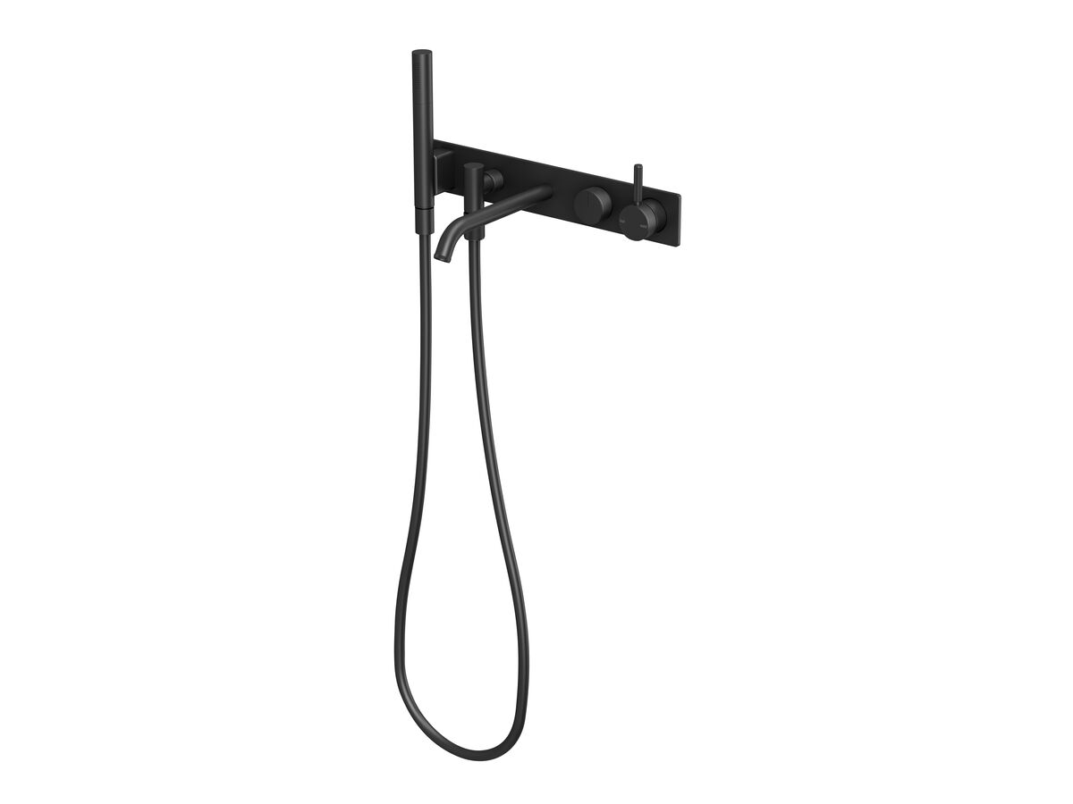 reece Milli Etch Bath Mixer Tap System with Handshower Matte Black (3 Star)