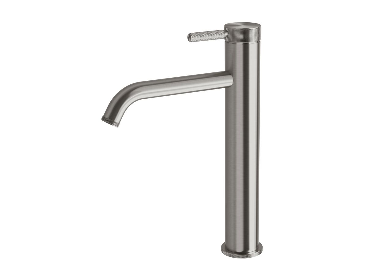 reece Milli Etch Extended Height Basin Mixer Tap Brushed Gunmetal (6 Star) Lead Free