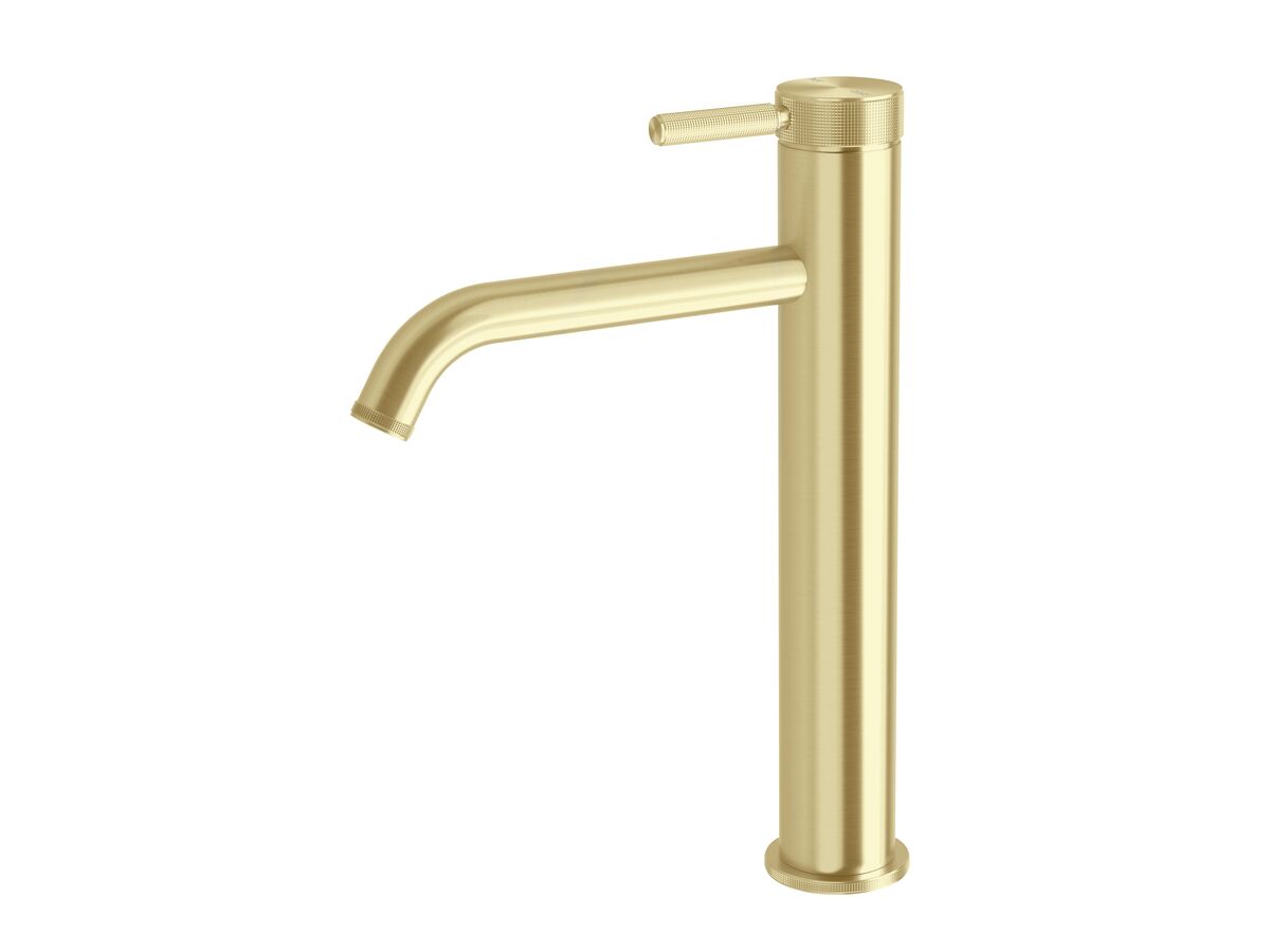 reece Milli Etch Extended Height Basin Mixer Tap Brushed Gold (6 Star) Lead Free
