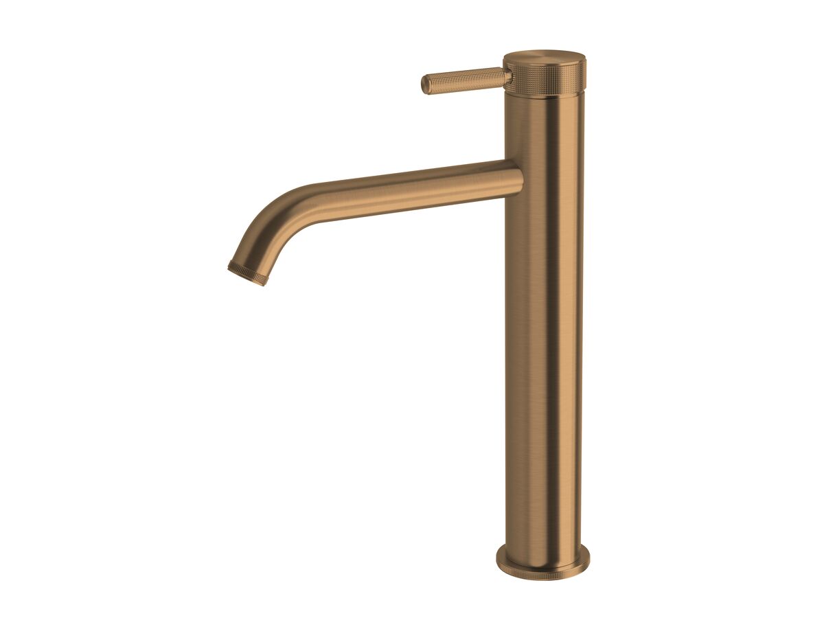 reece Milli Etch Extended Height Basin Mixer Tap Brushed Bronze (6 Star) Lead Free