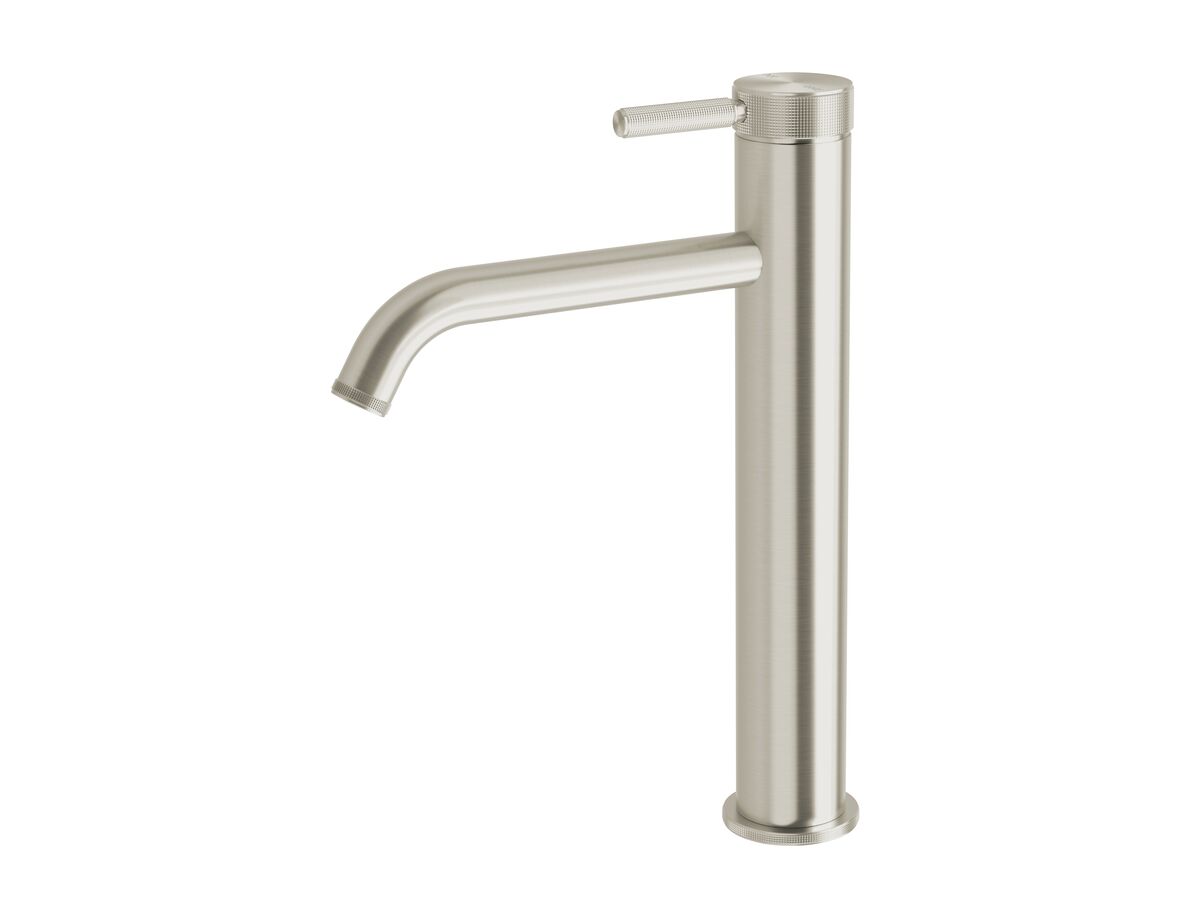 reece Milli Etch Extended Height Basin Mixer Tap Brushed Nickel (6 Star) Lead Free