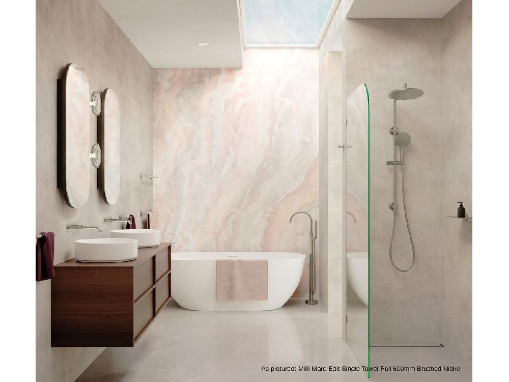 Reece Milli Etch Floor Mounted Bath Mixer With Handshower Brushed Nickel